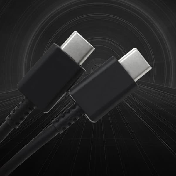 Typ C till Typ C Kabel PD Snabbladdning Flexibel Typ C Datakabel för Android för Note 10 Telefon 1m Svart