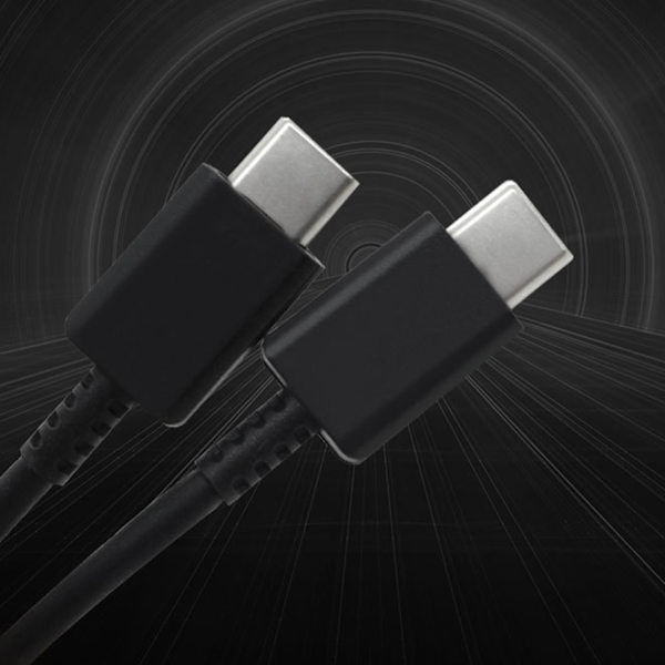Typ C till Typ C-kabel PD Snabbladdning Flexibel typ C-datasladd för Android för Note 10-telefon 3,3 fot Svart