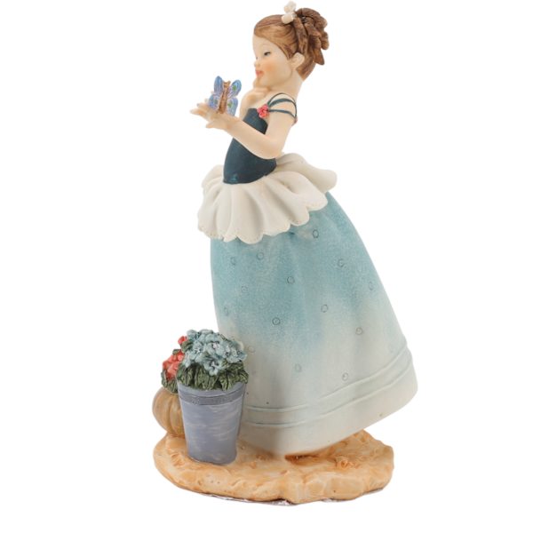 Victorian Girl Resin Ornament - Utsøkt søt stabil skrivebordsdekor i harpiks for hjemmedekorasjon