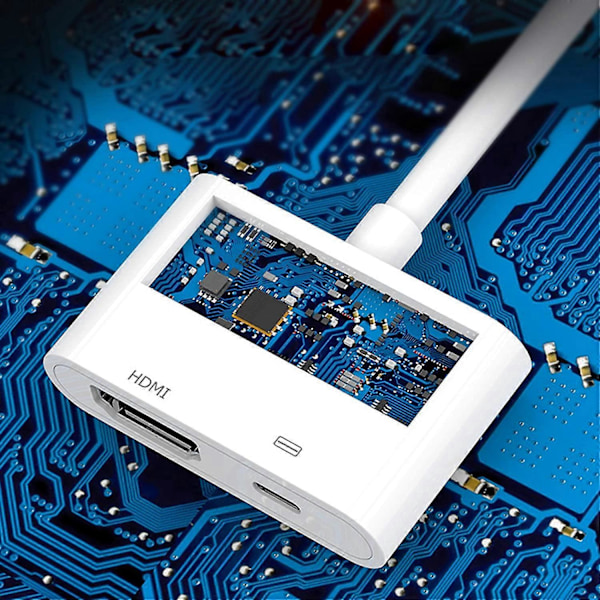 Lightning–HDMI-sovitin, 1080P digitaalinen synkronointinäytön muunnin AV-sovitin latausportilla, yhteensopiva iPhone 12/11/XS/XR/X/8:n ja iPadin kanssa HDTV:ssä/näytössä
