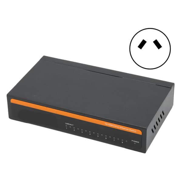 Ethernet Switch TBCS4008E 100M 8 porte selvtilpassende splitter tilbehør til stationær computer (AU-stik)