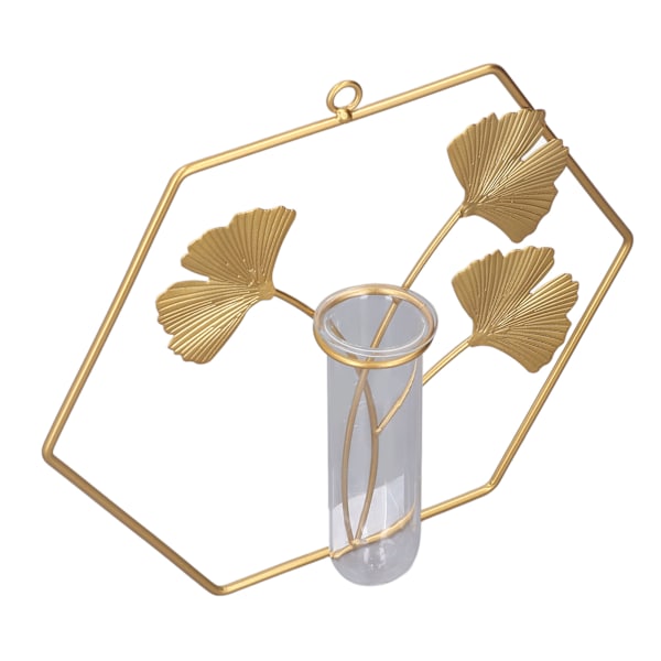 Vas Prydnad Guld Ginkgo Leaf Design Fashionabla Utsökt Vas Dekoration för Hem Vardagsrum Sovrum