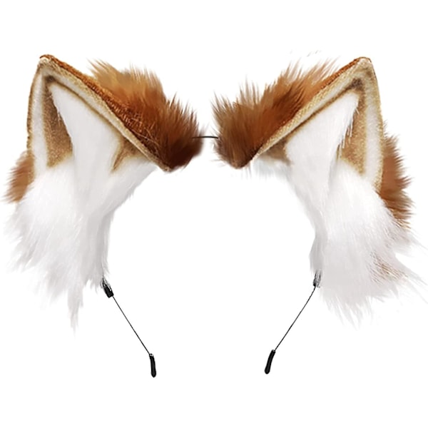 Handgjorda Faux Plush Djur Cosplay Öron Hårband Katt Räv Varghund Öron