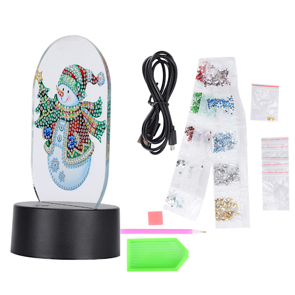 LED-diamantmålning nattlampor Smart Touch Sensor 3D USB jul DIY heminredning