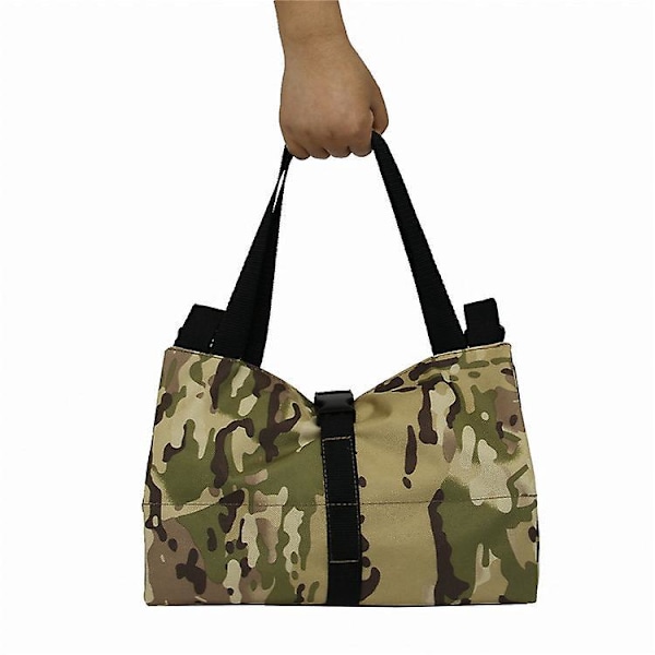 Bred Munverktygsväska, Canvas Heavy Duty Hög Kapacitet Handväska, Bärbar Multifunktionell Verktygsväska för Förvaring av Skiftnycklar, Skruvmejslar, Tång, Spikar