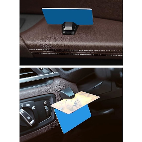 6 st Multifunktionell Kort Biljetthållare Auto Bil ID Klämma Instrumentbräda Dörr Självhäftande Klämmor Svart Bil Styling Bilorganisation