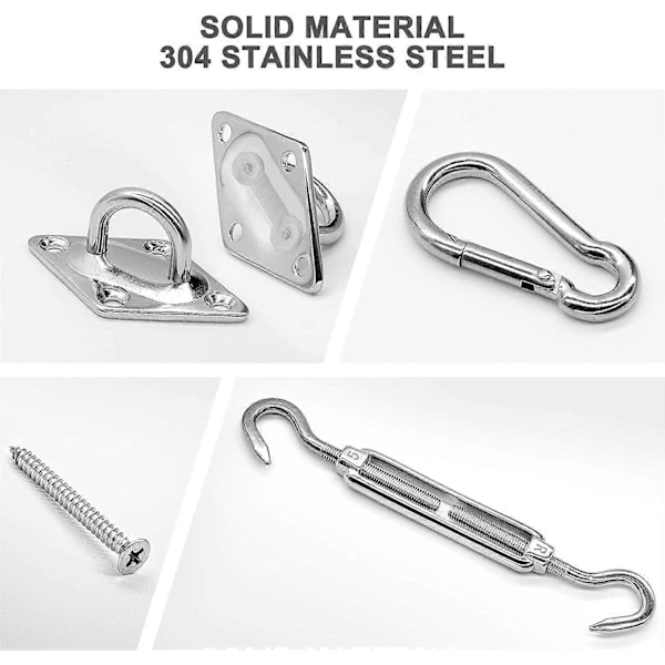 40-pak Shade Sail Hardware Kit til udendørs terrassehave Shade Sails, rustfrit stål rustsikker monteringshardware kit, Shade Sail tilbehør