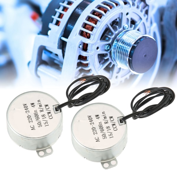 2 kpl AC-moottori CCW/CW-suuntaiset synkroniset sähkövaihteiston osat 220-240V 15-18RPM 4W