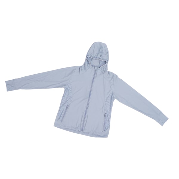 Andningsbar solskyddsjacka UPF 50+ Dam utomhus långärmad UV-skyddshuva (grå)(XL )