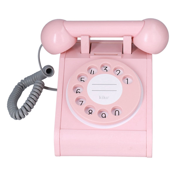 Børns simuleringstelefonlegetøj Retro interaktivt fastnettelefonlegetøjPink