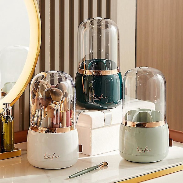 Bærbar 360 roterende makeup-arrangør kosmetisk holder lysegrøn