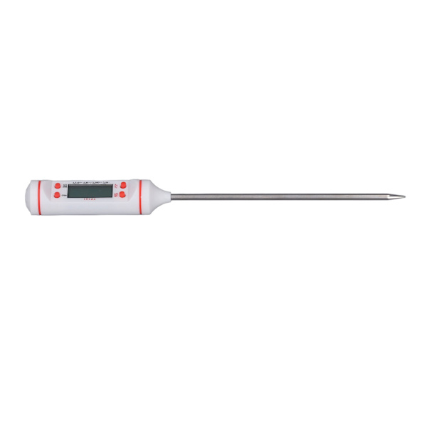 Digital kötttermometer med lång sond omedelbar avläsning mattermometer med stor display för kök matlagning grillning vit
