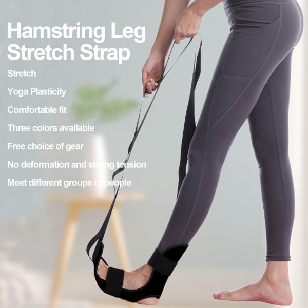 Yoga Ligament Stretching Bälte Hamstring Ben Stretch Strap för flexibilitet Dansträning Svart Black