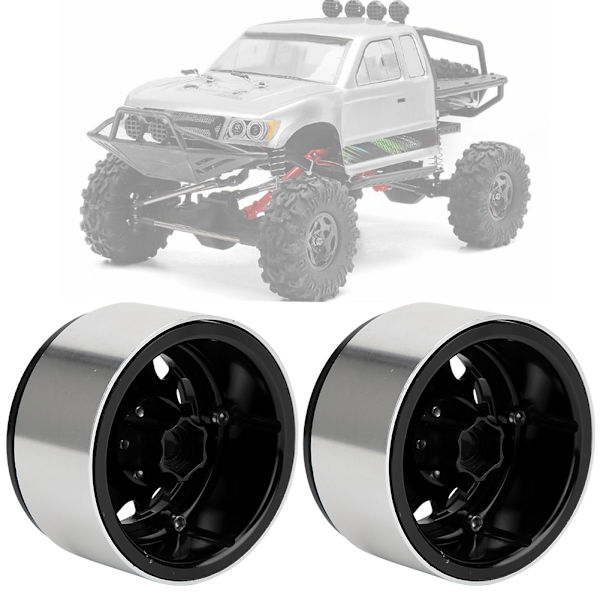 4 kpl 2,2 tuuman metallilukko rengaspyörän napa raskaampi lisävaruste Rock Crawler 1/10 RC musta