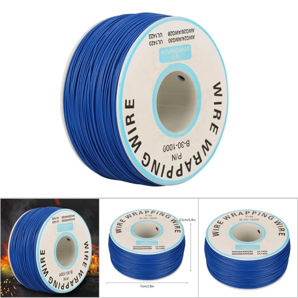 1 rulle WiRe Wrapping enkelt kobbertråd 30AWG kabel 0,25 mm kernediameter (blå)