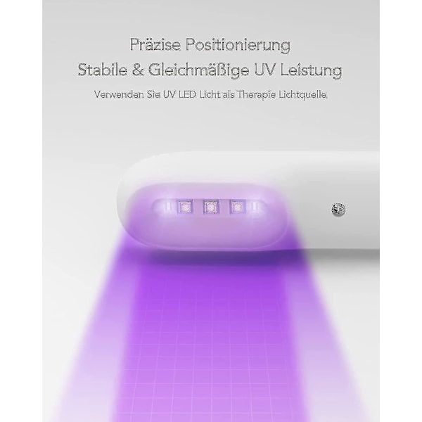 Bærbar håndholdt UV-fototerapilampe med timer og sikkerhetsbriller - Mini 311nm LED-steriliseringslampe