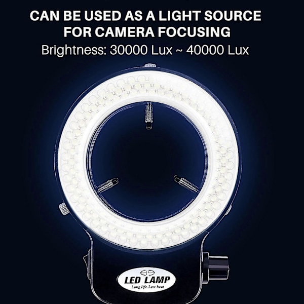 144 LED miniscope ringlys 0 - 100% justerbar lampe kompatibel med miniscope ringlys