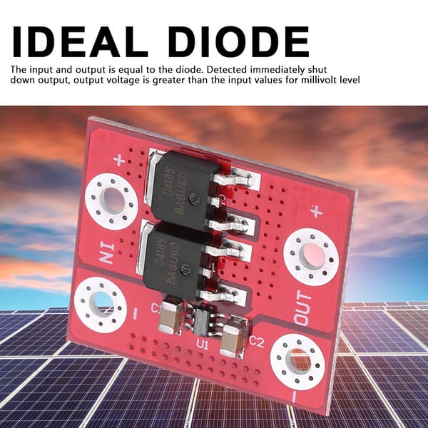 15A solcellepanel batterilading anti-revers vanningsbeskyttelse ideell diode