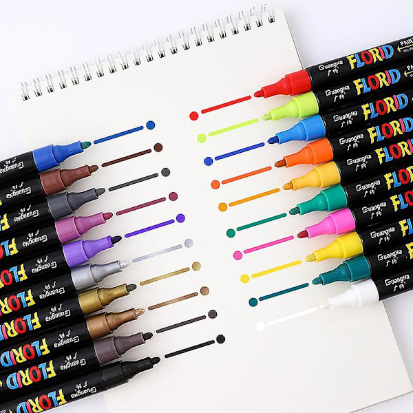 20 Farver Akryl Paint Marker Penne, Premium Ekstra Fin Spids Akryl Paint Penne til Træ, Lærred, Sten, Klippemaling, Glas, Keramiske Overflader, DIY