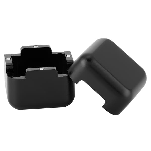 Bærbar Mini Cue Tip Kridt Holder Billard Pool Kridt Bære Etui i Aluminium (Sort) Bunddæksel ikke-magnetisk