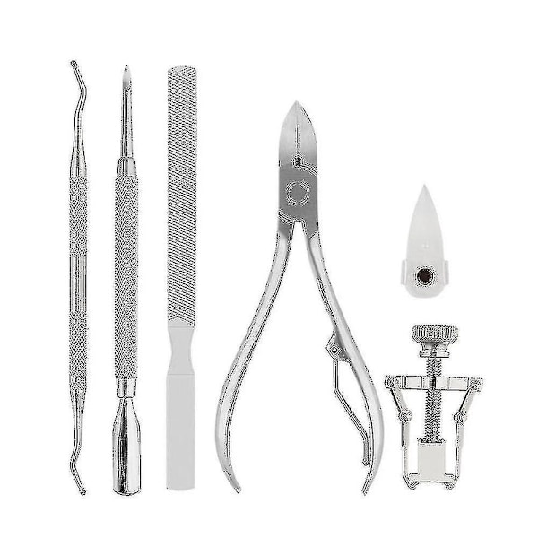 Tånagelsset, Manikyr Tillverkad av Högkvalitativt Rostfritt Stål för Nagelproblem, Tjocka Naglar och Paronyki (1 set, Silver)