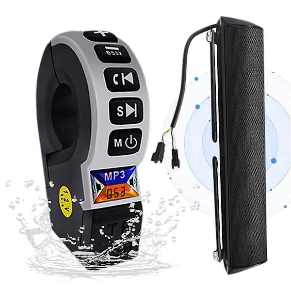 12V Moottoripyörän Kaiutin Vedenkestävä Bluetooth-yhteensopiva Moto FM-radio
