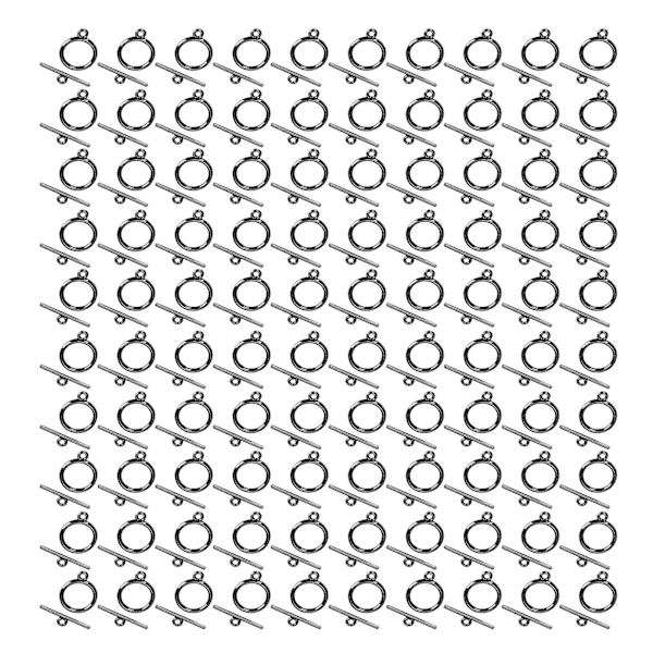 100 sett med kneppespenner i legering, 2 mm OT-spenne, gjør-det-selv-smykketilbehør for halskjede og armbånd, svart