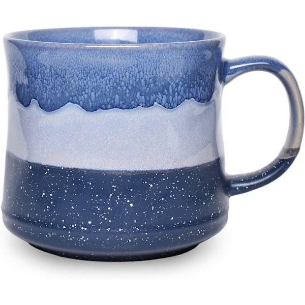 Stor Keramisk Kaffemugg, Stor Tekopp för Kontor och Hem, 620 ml, Diskmaskins- och Mikrovågssäker, 1 st (Blå)