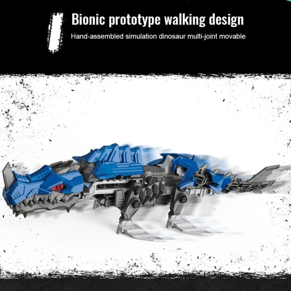 Montera mekaniska dinosaurier leksak Elektronisk gå Djurmodell Barn DIY rörlig leksak för pojke Utbildningspresent