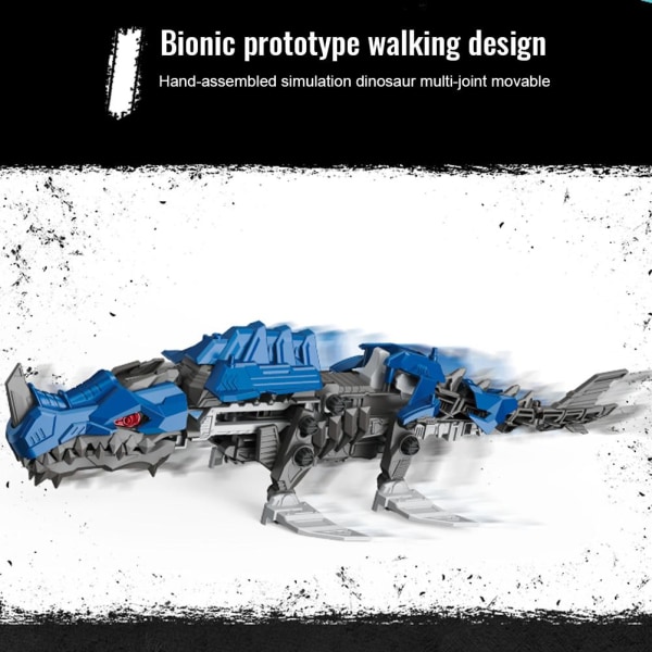 Saml mekanisk dinosaurer Legetøj Elektronisk gå-dyremodel Børn DIY bevægeligt legetøj til dreng Uddannelsesgave