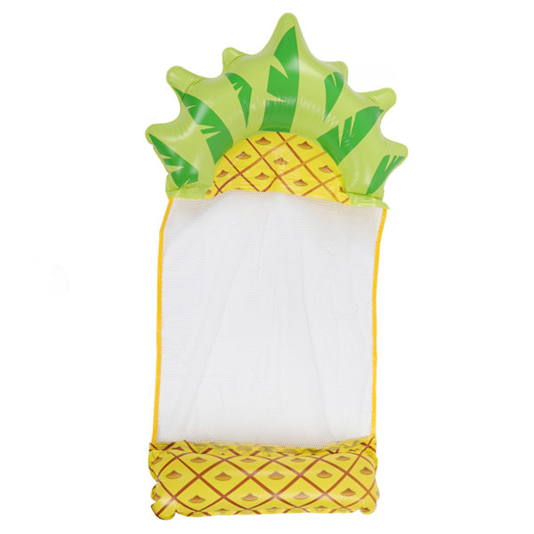 Vattenhängmatta Flytande Solstol Ananas Fruktmönster Fällbar Multifunktionell Uppblåsbar Flytande Solstol för Strandpool