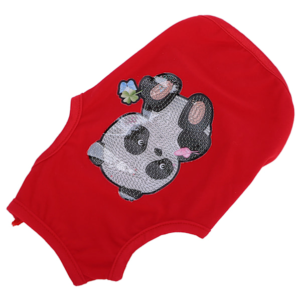 Hundtröjor Tryckta Strassmålning Husdjur T-shirt Mjuk Andningsbar Sweatshirt för Hundar och Katter (Röd L)