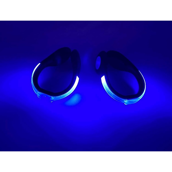 Sko Klips Lys Sikkerhedsklips Udendørs Sport Nat Løbeudstyr USB Opladning Farveskiftende RGB Strobe og Konstant Lys Tilstand, Blå