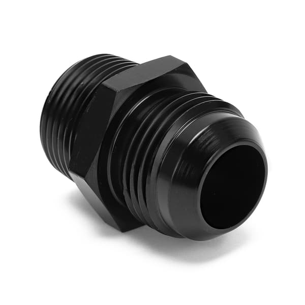 Brændstofledning 12AN til 3/4NPT Adapter Fitting Lige Sort Anodiseret Aluminium Erstatning