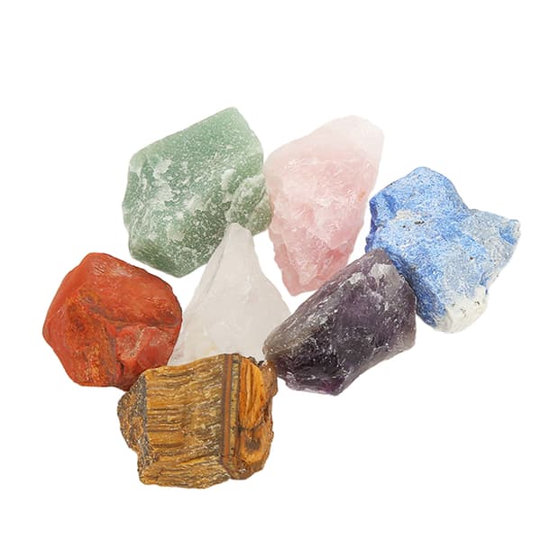 7 stk. Chakra Sten Sæt 7 Farver Farverige Rå Chakra Sten Krystal Sten Sæt til Healing Meditation