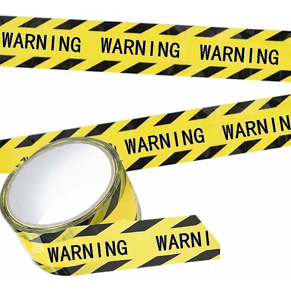 Varseltape, Gul sikkerhetstape 4,5cm x 25m Svart og gul selvklebende for farlige områder innendørs og utendørs