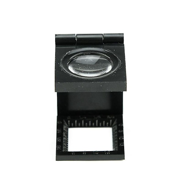 Lommeforstørrelsesglass - Mini Leseforstørrelsesglass - 8x Forstørrelse - Sammenleggbar og Lett - Svart - Ø 22 mm