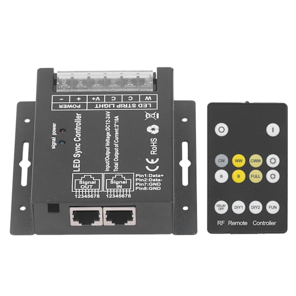 RF trådlös fjärrkontroll LED-dimmer 14 knappar två toner justera ljusstyrka dimmer ljusbrytare för LED-remsa ljus DC 12V till 24V
