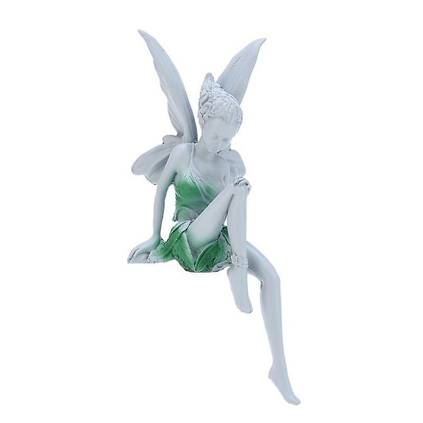 1 stk. Siddende Fe Statue, Smuk Resin Siddende Fe Ornament, til Stue, Arbejdsværelse, Soveværelse, Have Dekoration