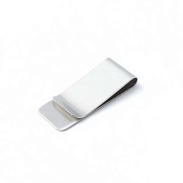 Minimalistisk Pengeclips Tegnebog i Rustfrit Stål Super Tynd Holdbar Kort Holder Sølv
