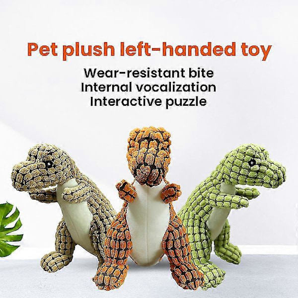 Pehmo Dinosauruksen Täytetty Koiran Lelu Monikäyttöinen Puremista Kestävä Koiran Purulelu Zekai oranssi