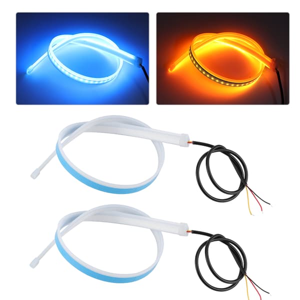 2 stk LED kjørelys sekvensiell fleksibel blinklysstripe 60 cm / 23,6 tommer