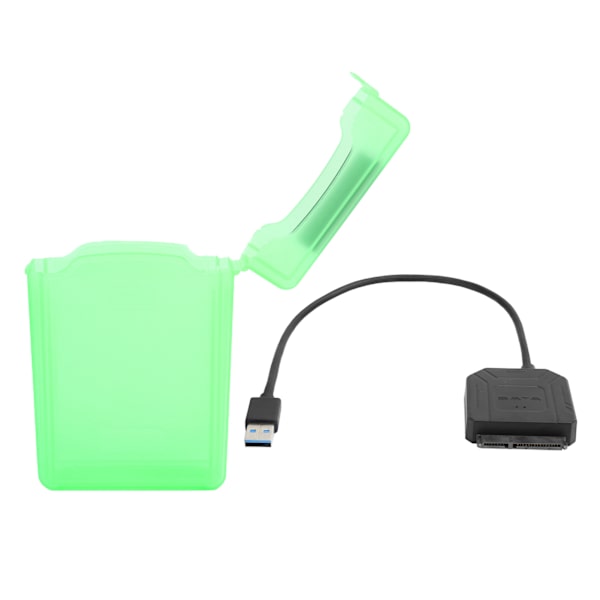 SATA USB 3.0-adapter 2,5 tommer 3,5 tommer SSD HDD harddisk-kabel datamaskintilbehør beskyttelsesboks (grønn)