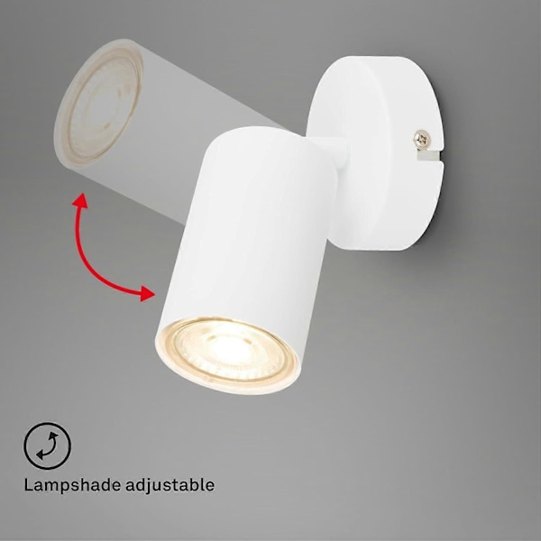 Justerbar væglampe til indendørs brug, dobbelt, maks. 10 W, læselampe, stuelampe, væglampe, køkkenlampe, ganglampe, Hvid