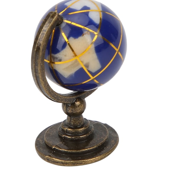 1:12 Miniatyrhus Globe Barn Simulering Mini Søt Dekorasjon Modell Leke Blå Ball Kobberbase