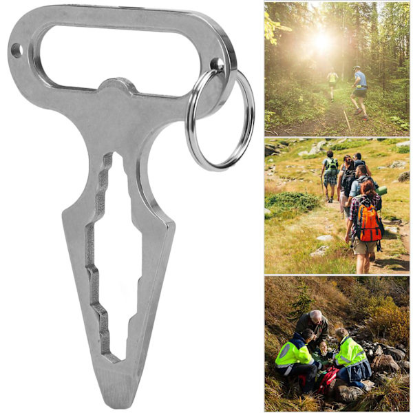 2 st Multifunktion Mini EDC Spike Wrench Flasköppnare Skruvmejsel Multiverktyg för Utomhus Camping