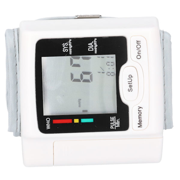 Automatisk blodtryksmåler til håndled med digitalt LCD-display og pulsmåler - B-model