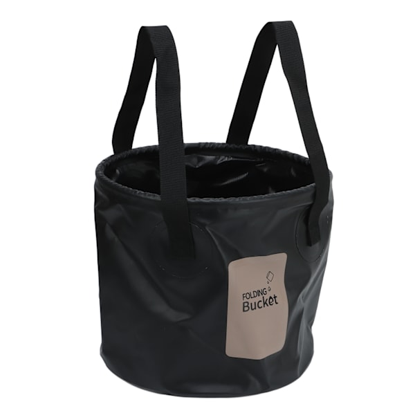 Hopfällbar Campinghink 10L Kapacitet Livsmedelskvalitet PVC Mesh Sida Förstärkt Rep Bärbar Utomhus Fällbar Hink för Resor Svart