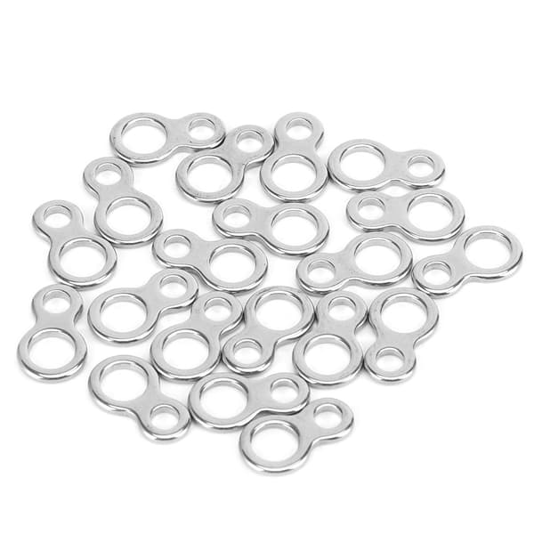 20 STK/pose rotationsforbinder Dobbelt huller Jernplade Bådfiskeri Fuld kerne ring grej L