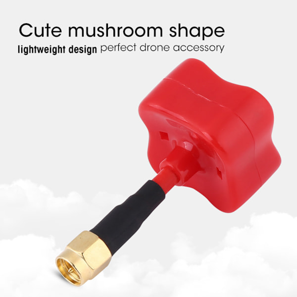5,8G 2dBi LHCP Quadcopter FPV Svampe 50mm Antenne SMA/RP-SMA Til RC Drone (Rød)